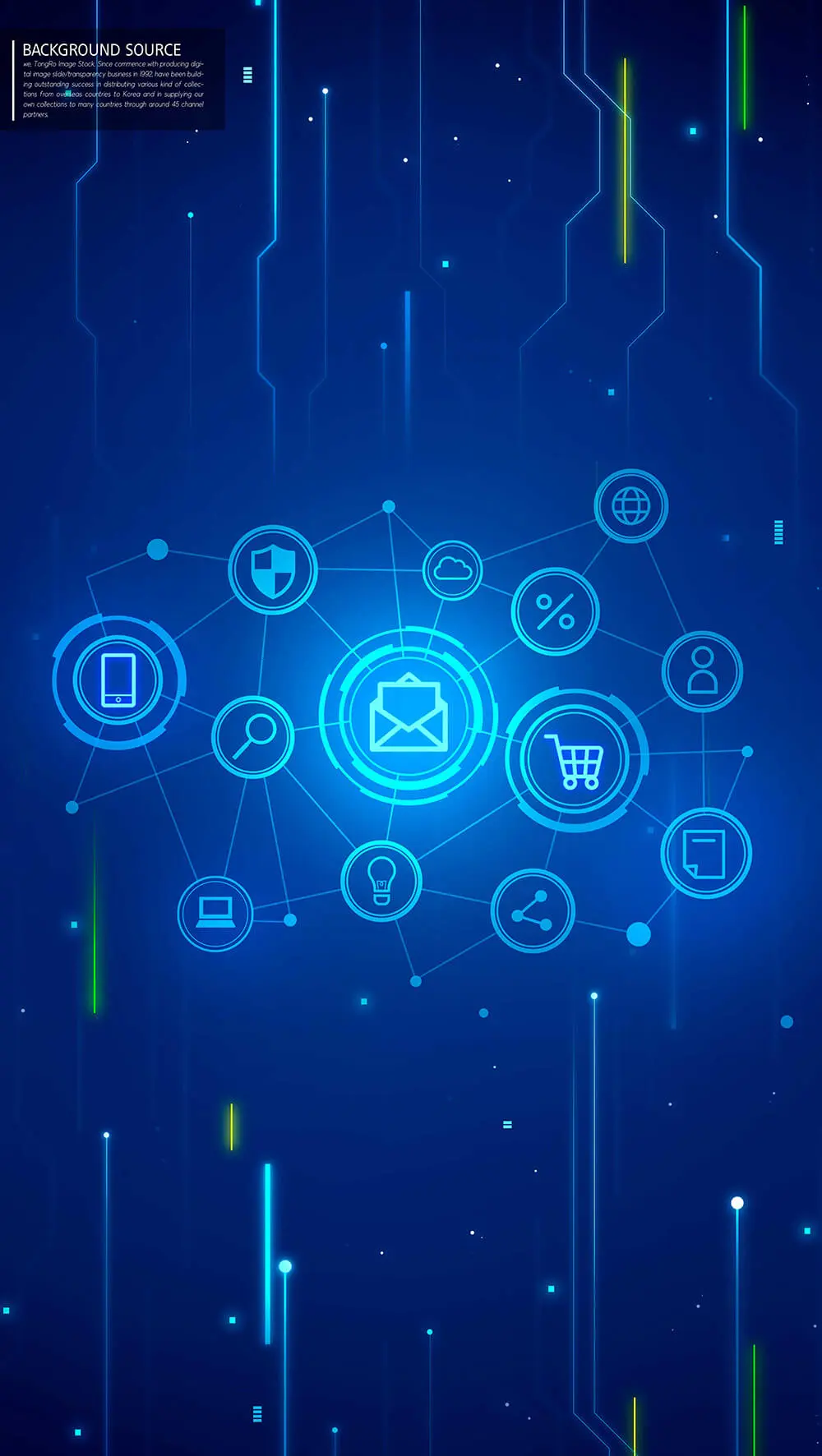 应用图标蓝色网络科技视觉背景图素材 (psd)插图