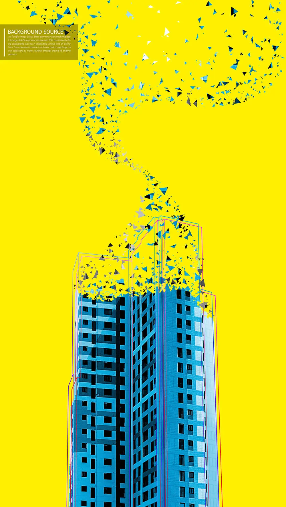 高楼碎片抽象视觉背景图素材 (psd)插图