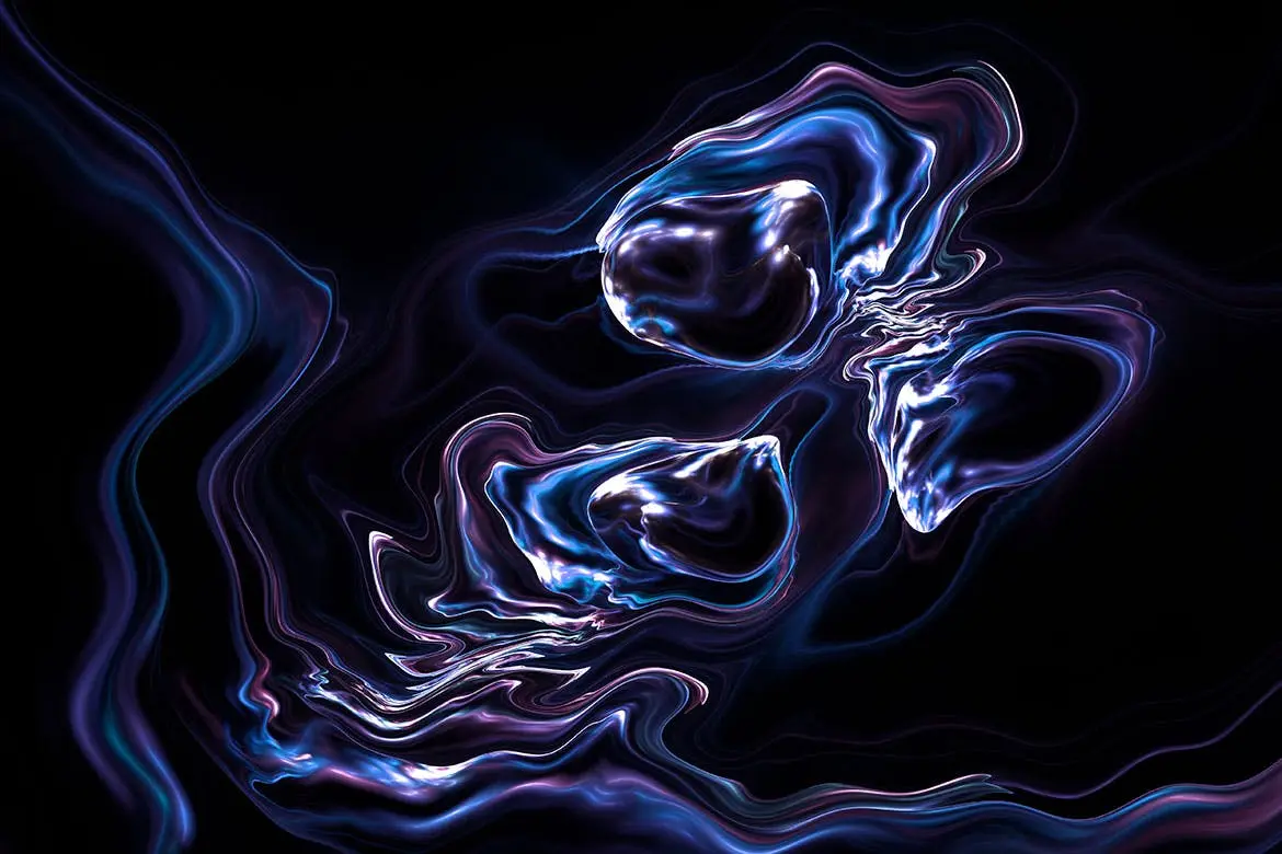 时尚高端抽象3D立体液体流体背景底纹纹理集合插图10