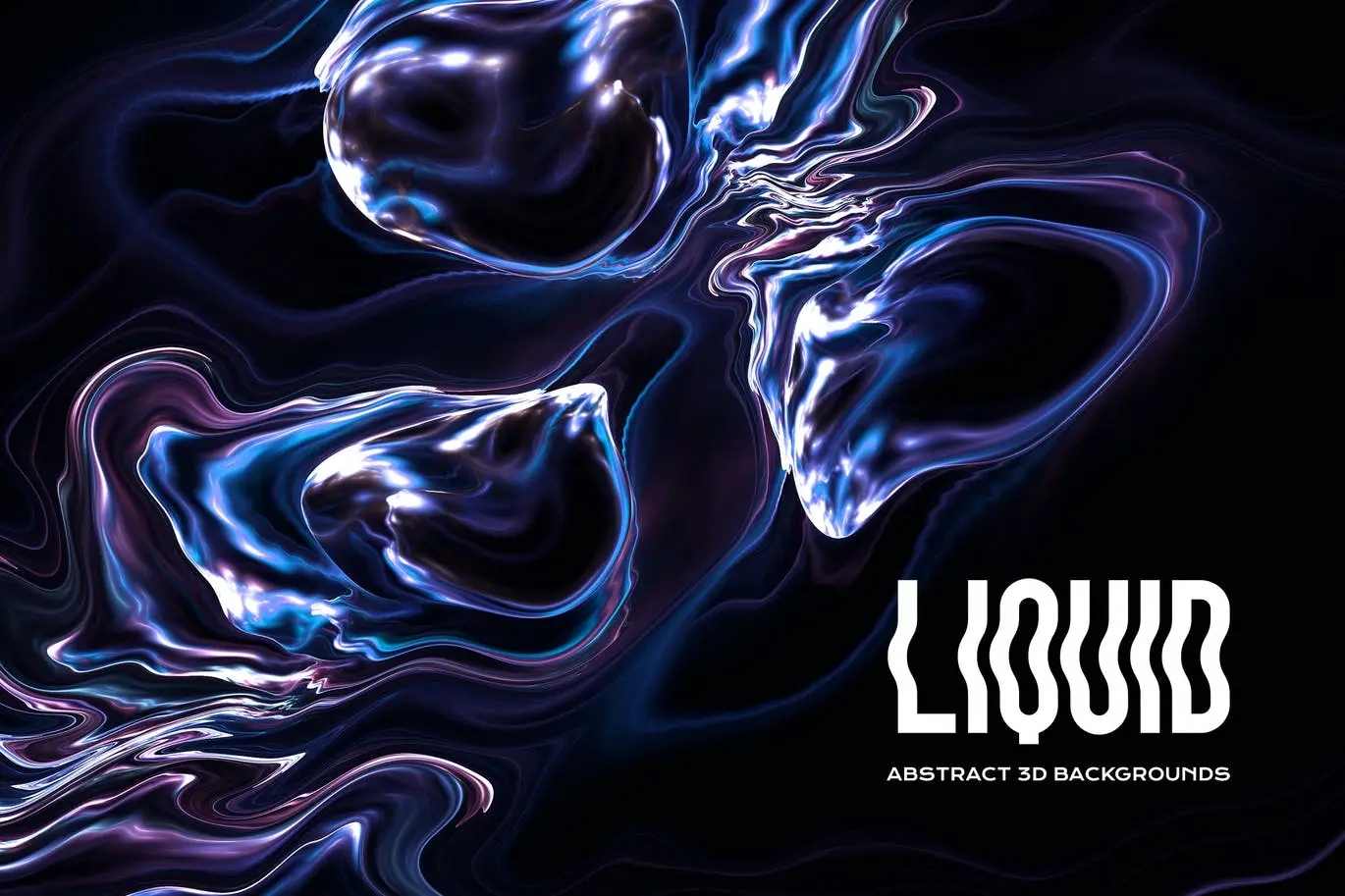 时尚高端抽象3D立体液体流体背景底纹纹理集合插图