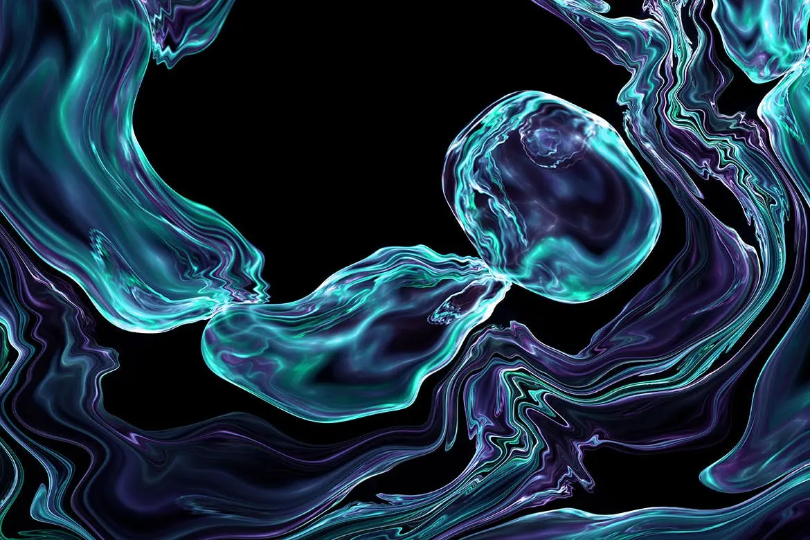 时尚高端抽象3D立体液体流体背景底纹纹理集合插图3