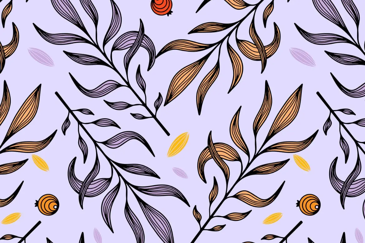时尚高端优雅矢量植物树叶背景底纹纹理集合插图1