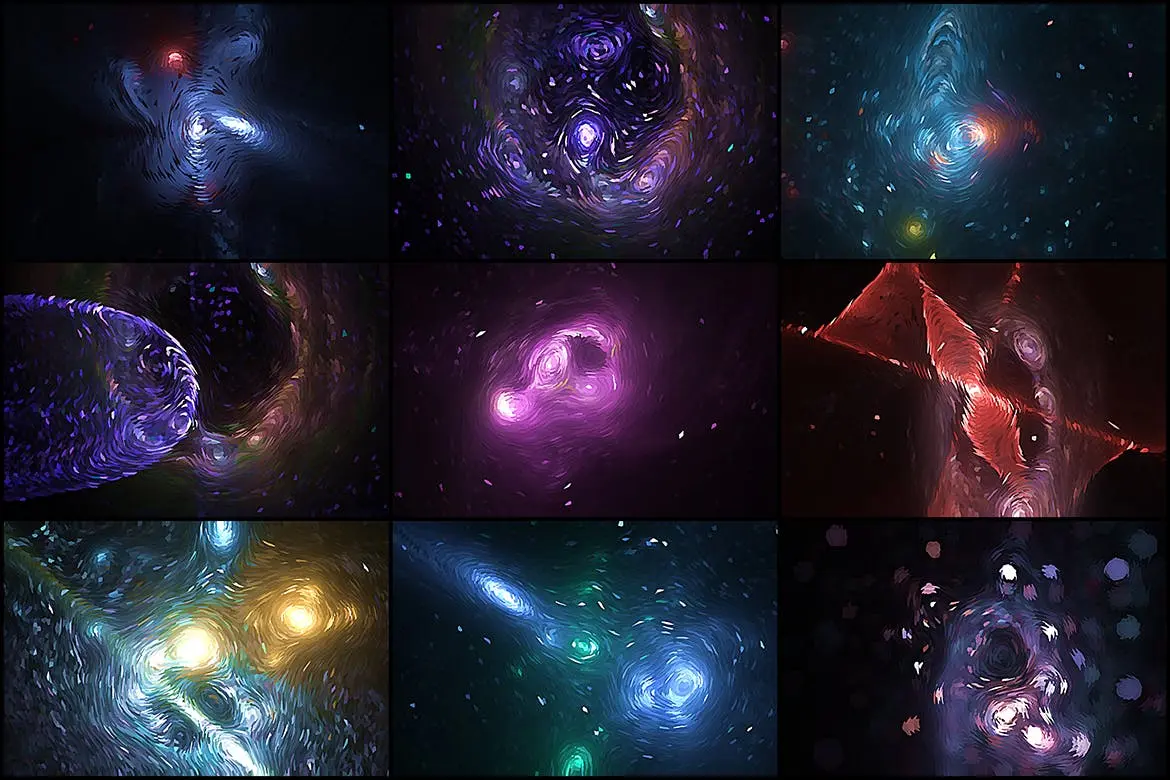 50个绚丽高端梵高星空质感的太空宇宙背景底纹纹理集合插图2