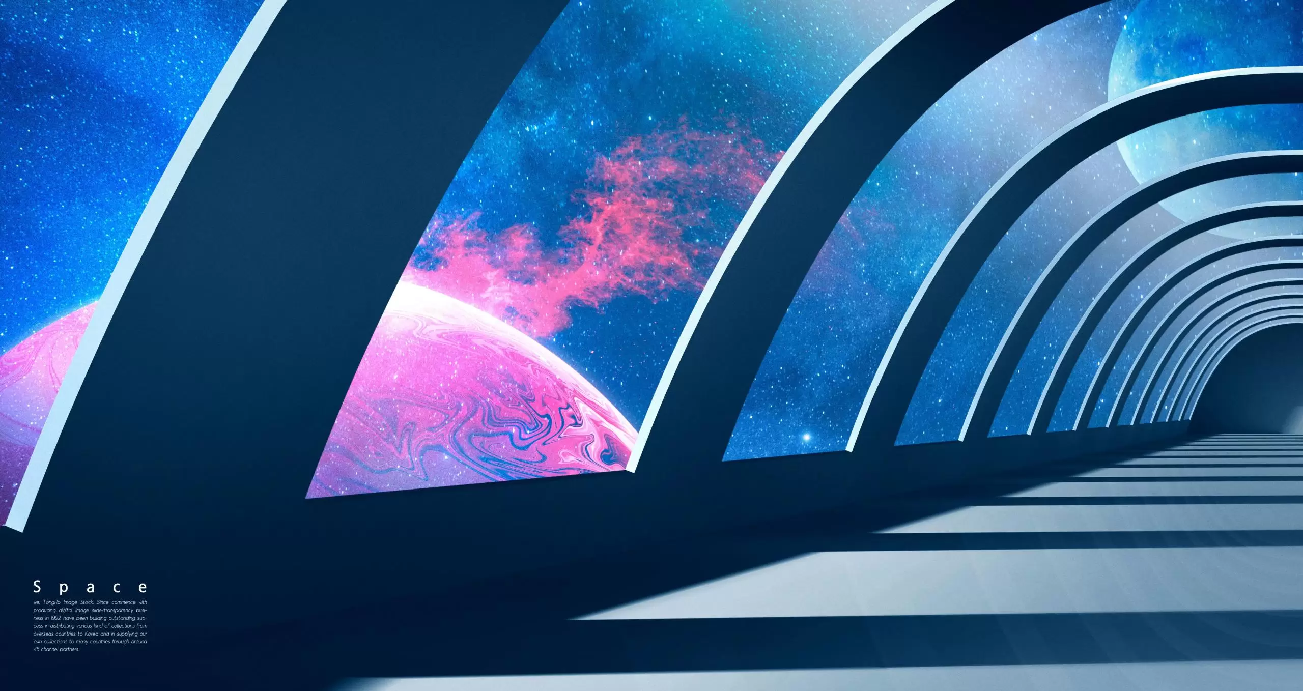 星际空间隧道Banner图背景素材 (psd)插图