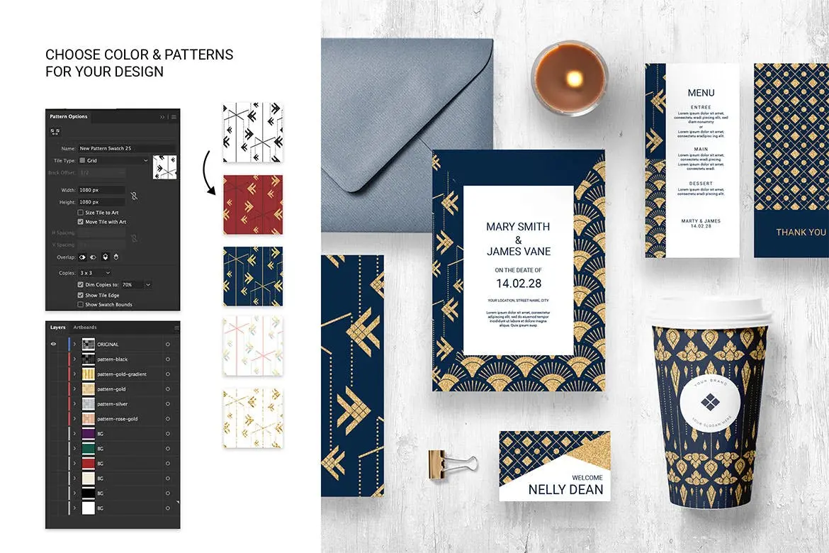 时尚高端泰国泰式无缝矢量背景底纹纹理集合插图1