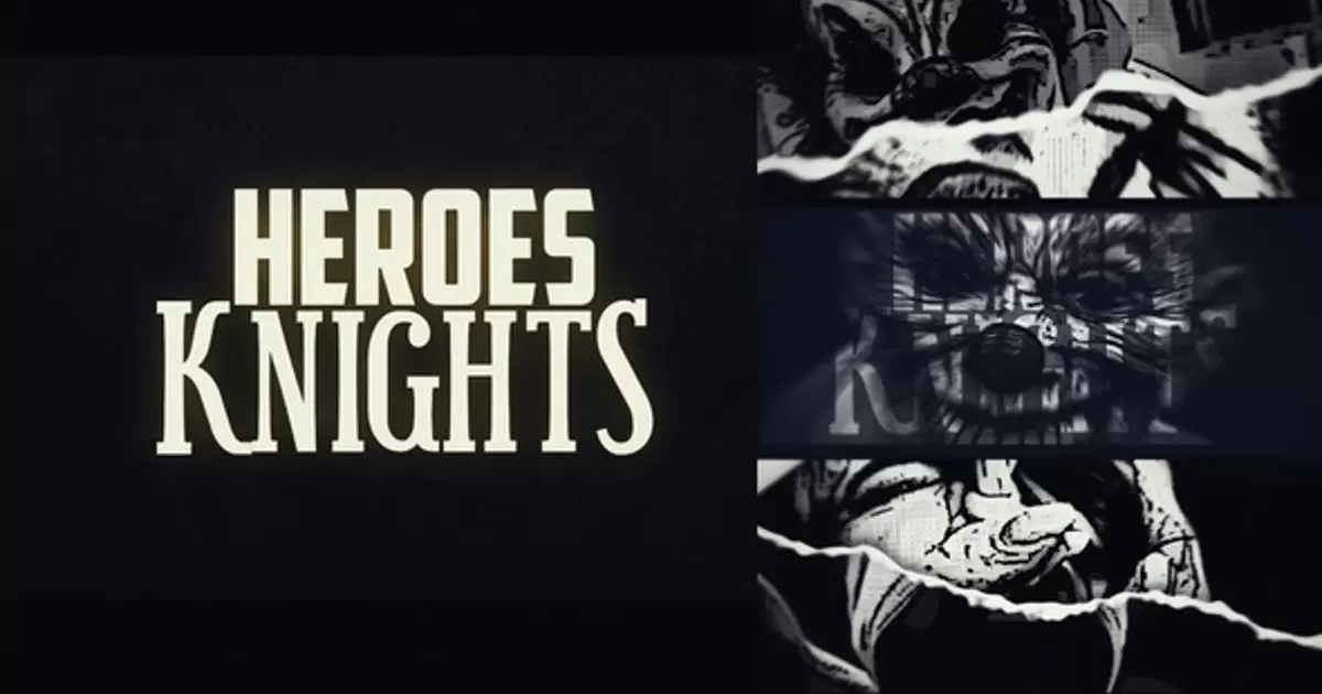 漫画英雄骑士logo标志介绍AE视频模版Heroes Knights Logo Intro插图