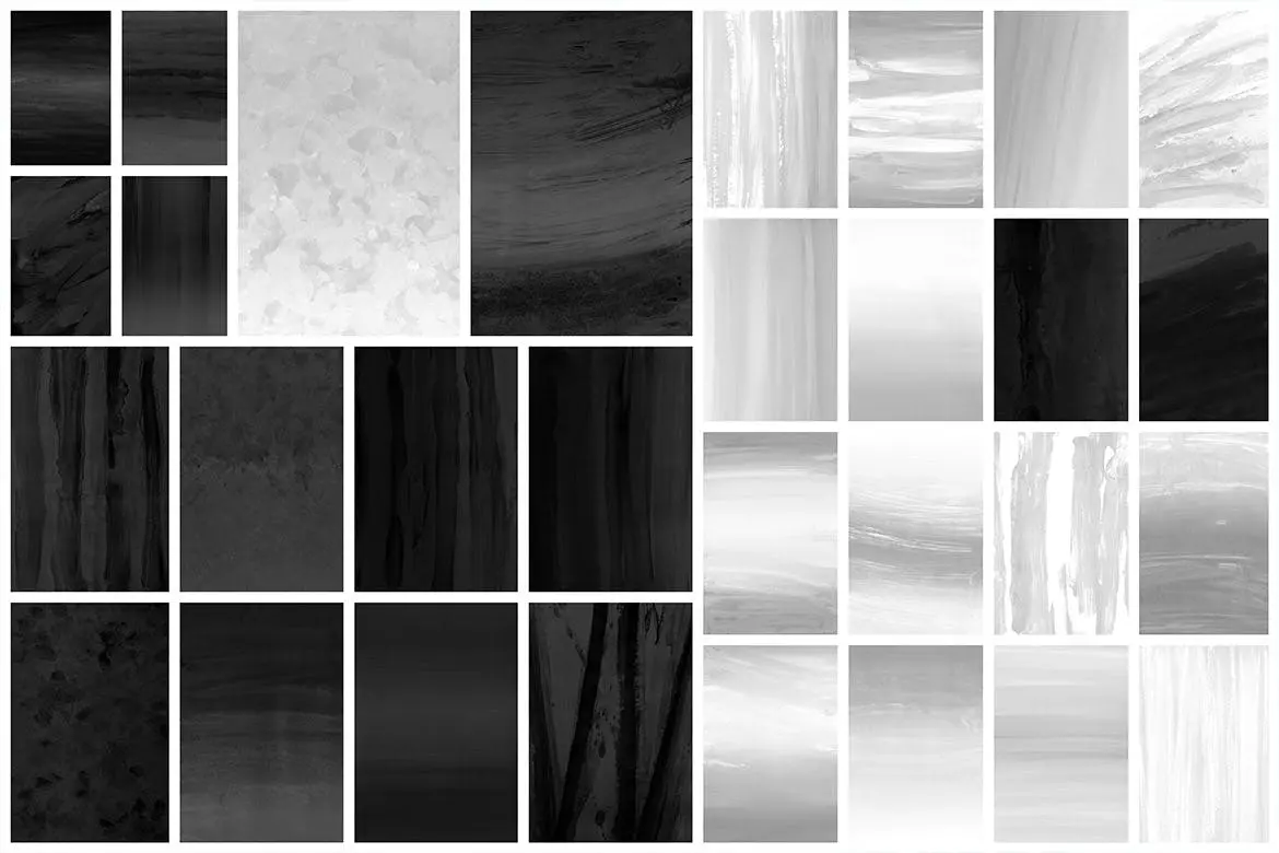 黑白配色的高品质水粉质感背景底纹纹理集合插图1
