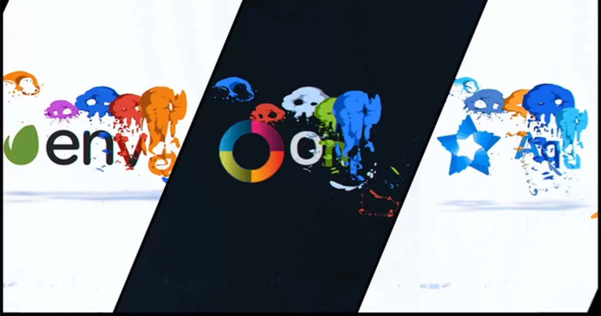 手绘烟雾彩色涂鸦logo企业标志AE视频模版Hand Drawn Smoke Corporate Logo插图