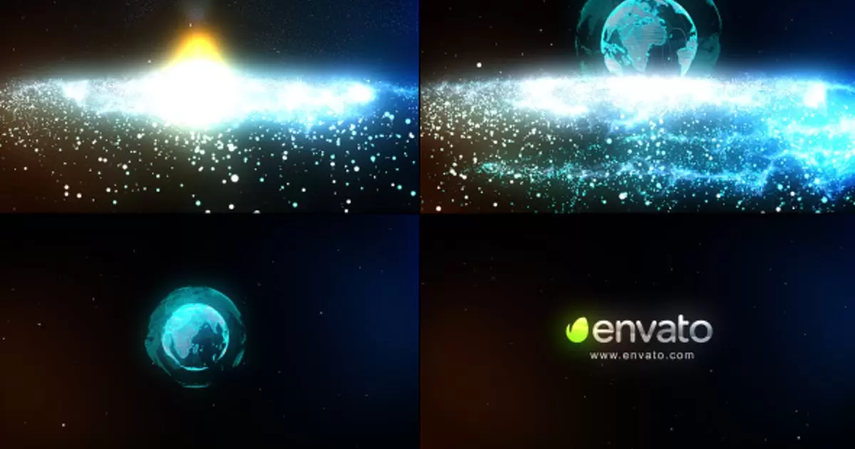 宇宙太空粒子星系logo标志AE视频模版particle galaxy logo插图