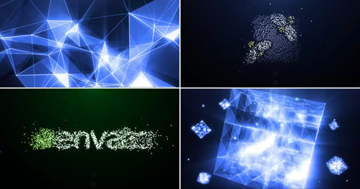 粒子丛林网络链接logo标志AE视频模版Plexus of particles插图