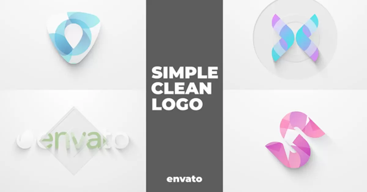 简单干净的logo标志AE视频模版Simple Clean Logo