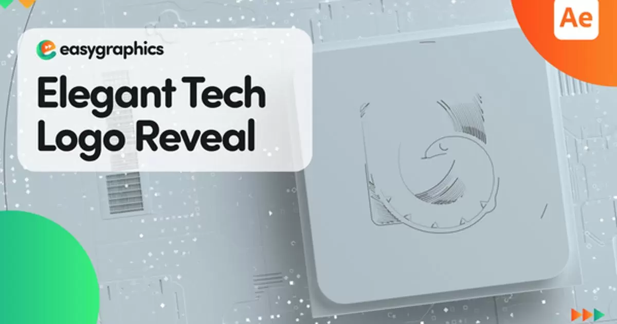 优雅的科技标志设计绘画logo揭示AE视频模版Elegant Tech Logo Reveal插图