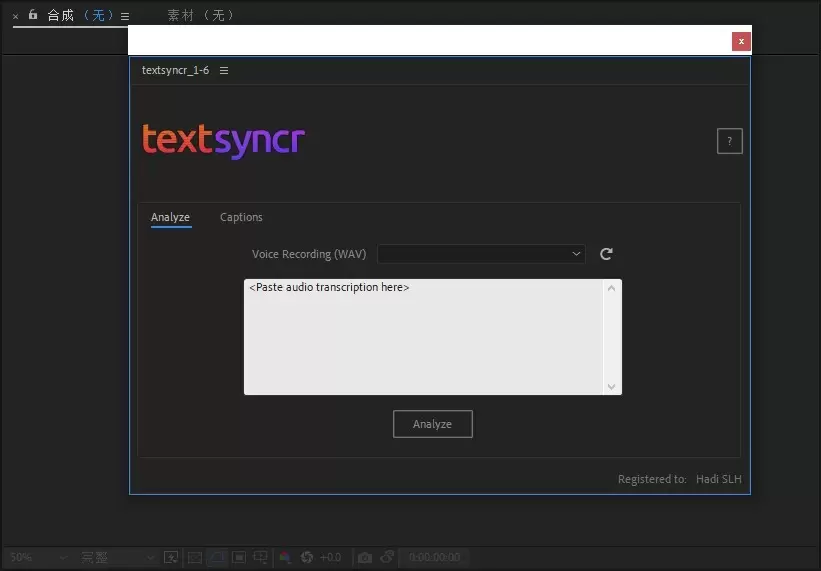 AE脚本-Textsyncr(AE文字字幕自动匹配音频脚本) v1.6 英文版插图4