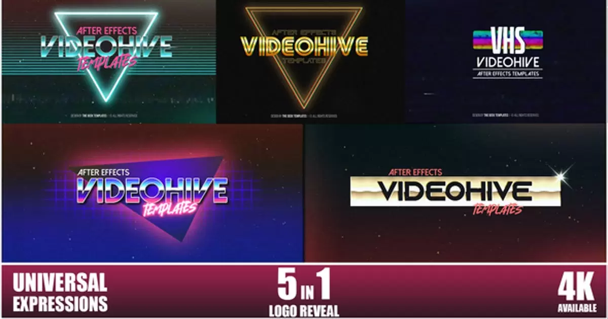 80年代复古logo标志揭示v2AE视频模版80’s Logo Reveal v2插图