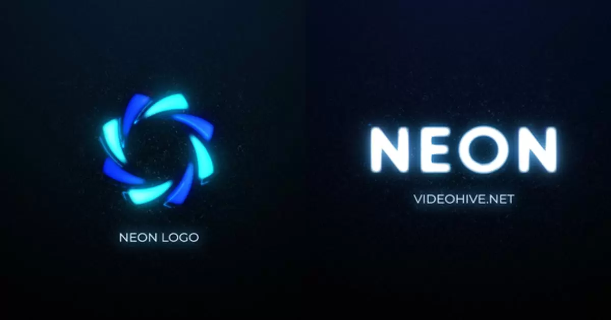霓虹灯辉光发光logo标志AE视频模版Neon Logo插图