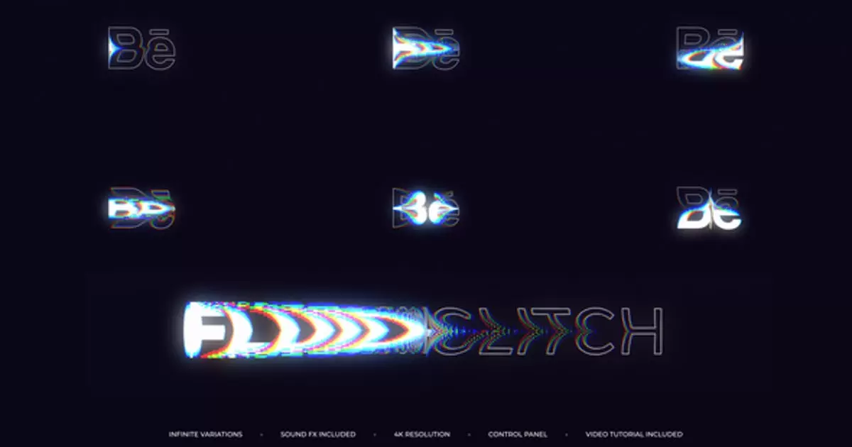 流体故障干扰logo显示AE视频模版Fluid Glitch Reveal插图