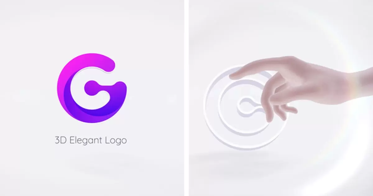 3D手势触摸点击logo标志AE视频模版3D Simple Touch Logo插图