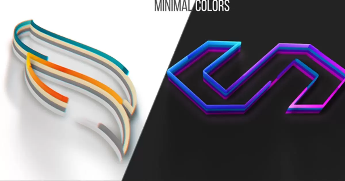 简单多色彩logo颜色标志介绍AE视频模版Minimal Colors Logo Intro插图
