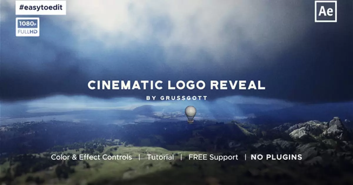 电影大片logoLOGO标志显示AE视频模版Cinematic Logo Reveal插图