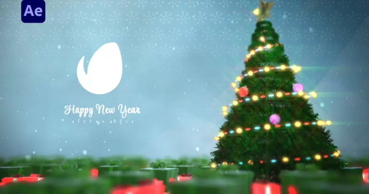 圣诞标志揭晓AE视频模版Christmas Logo Reveal
