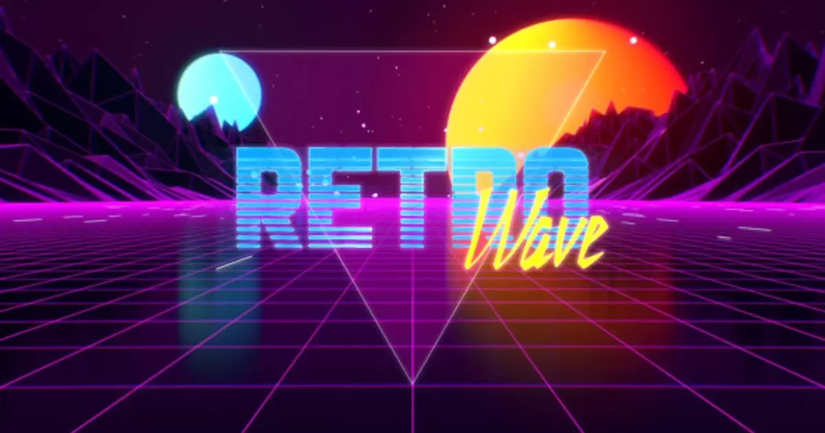 复古冲击波logo波浪介绍AE视频模版Retro Wave Intro插图