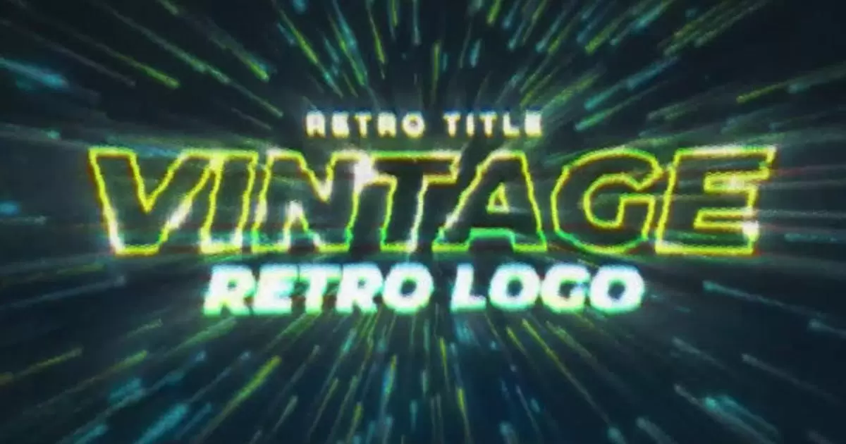 复古视频游戏标题和标志AE视频模版Vintage Video Game Title & Logo插图
