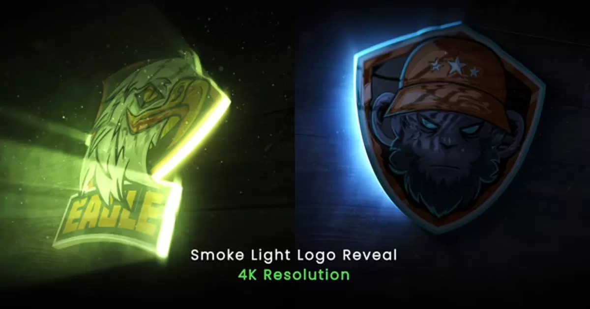 烟雾灯标志显露AE视频模版Smoke Light Logo Reveal插图