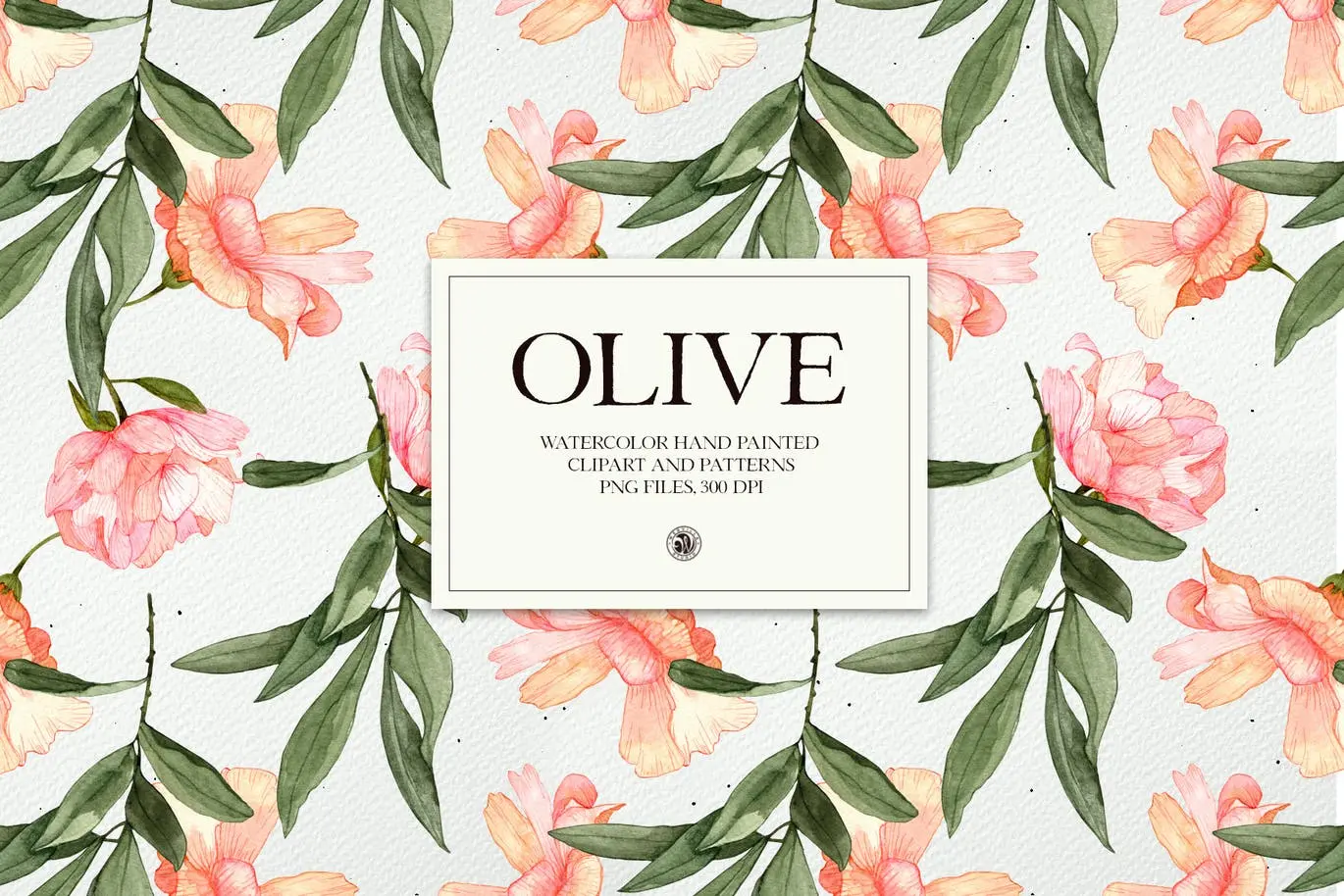 高端时尚优雅手绘水彩风格橄榄背景底纹纹理集合插图2