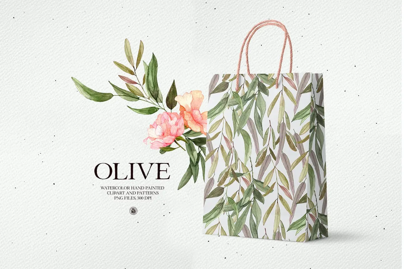 高端时尚优雅手绘水彩风格橄榄背景底纹纹理集合插图4