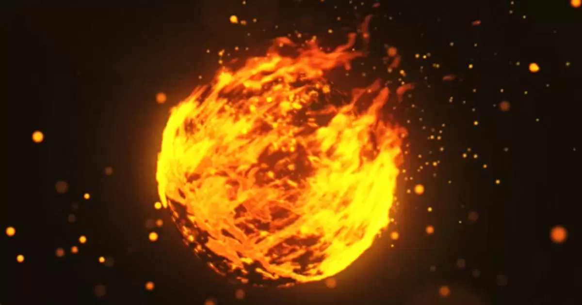 Sphere Fire火焰徽标火球燃烧动画logo显示V3AE视频模版Sphere Fire Logo Reveal V3