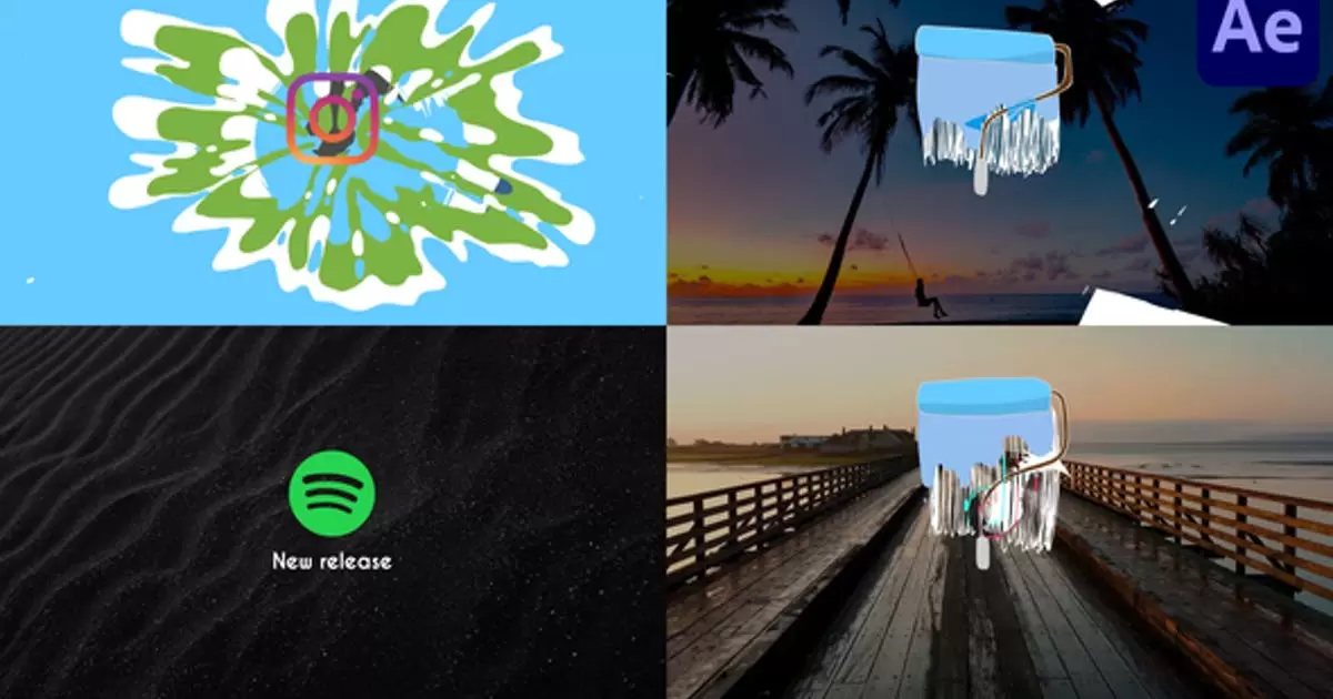 创意油漆喷溅logo标志AE视频模版Paint Logo for After Effects插图