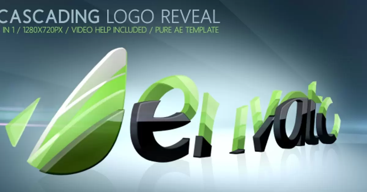 多层叠logoLOGO标志显示AE视频模版Cascading Logo Reveal插图