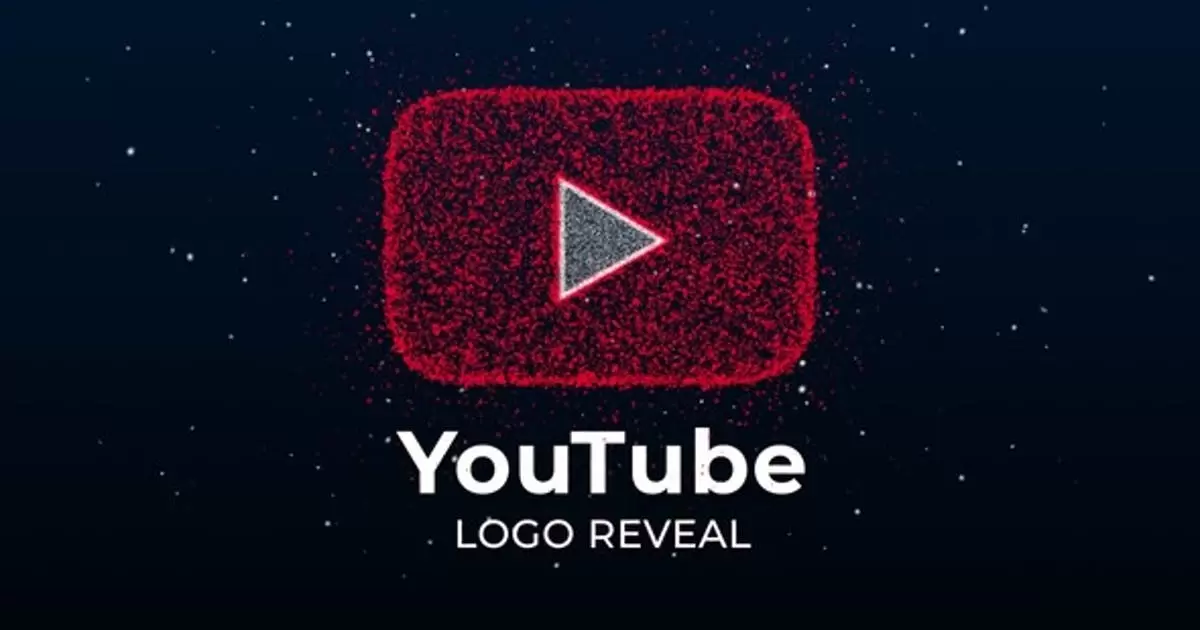 Youtube粒子组成logo徽标显示AE视频模版Youtube Particles Logo Reveal
