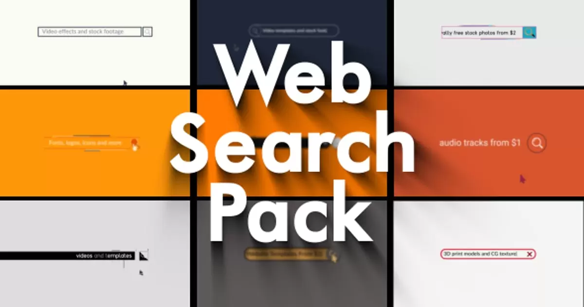 网络搜索logo标志合集AE视频模版Web Search Logo Pack插图