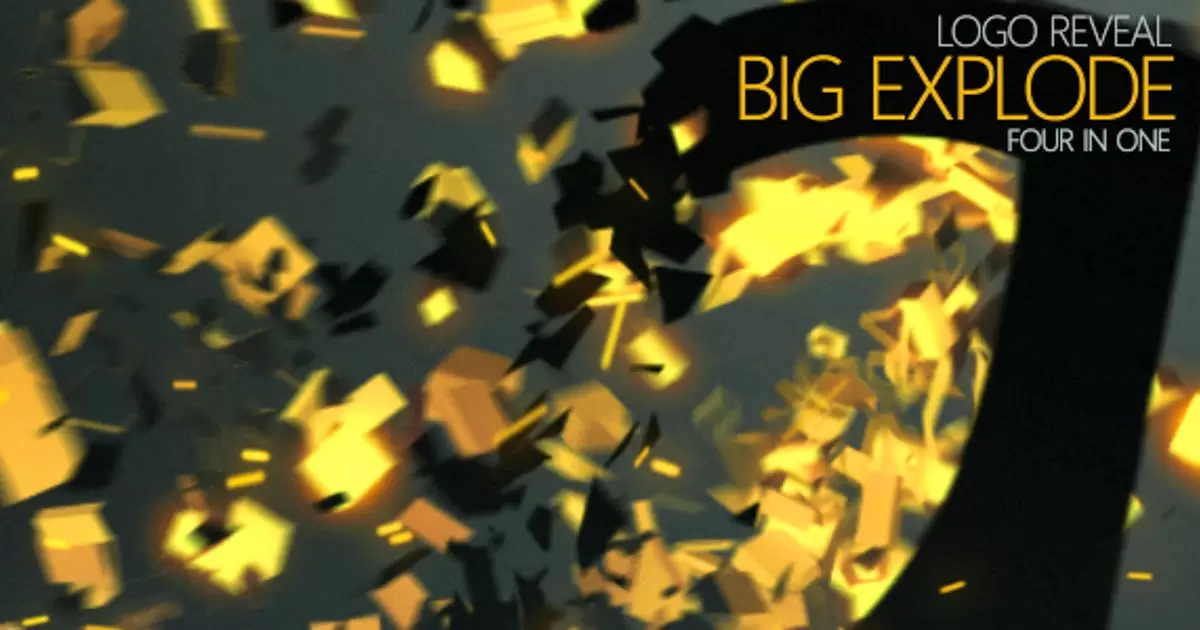 LOGO标志揭示-大爆炸粒子logo破碎AE视频模版Logo Reveal – Big Explode插图