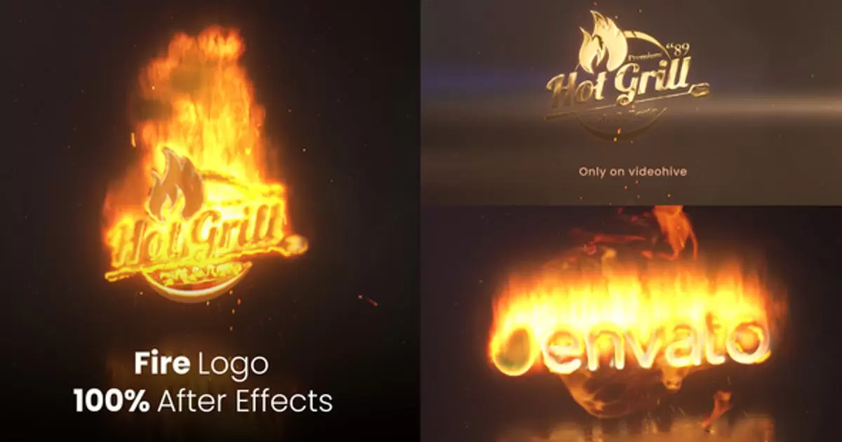 消防火焰燃烧logo标志揭示2AE视频模版Fire Logo Reveal 2插图