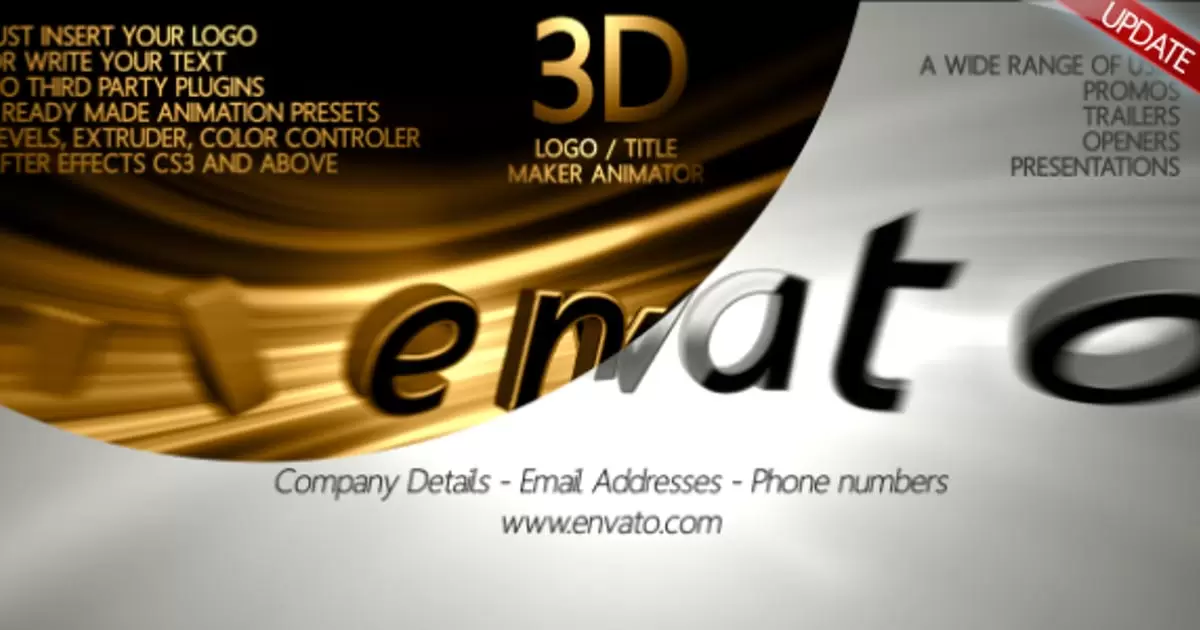 3D标志动画师超酷创意logo片头AE视频模版3D Logo / Title Maker Animator