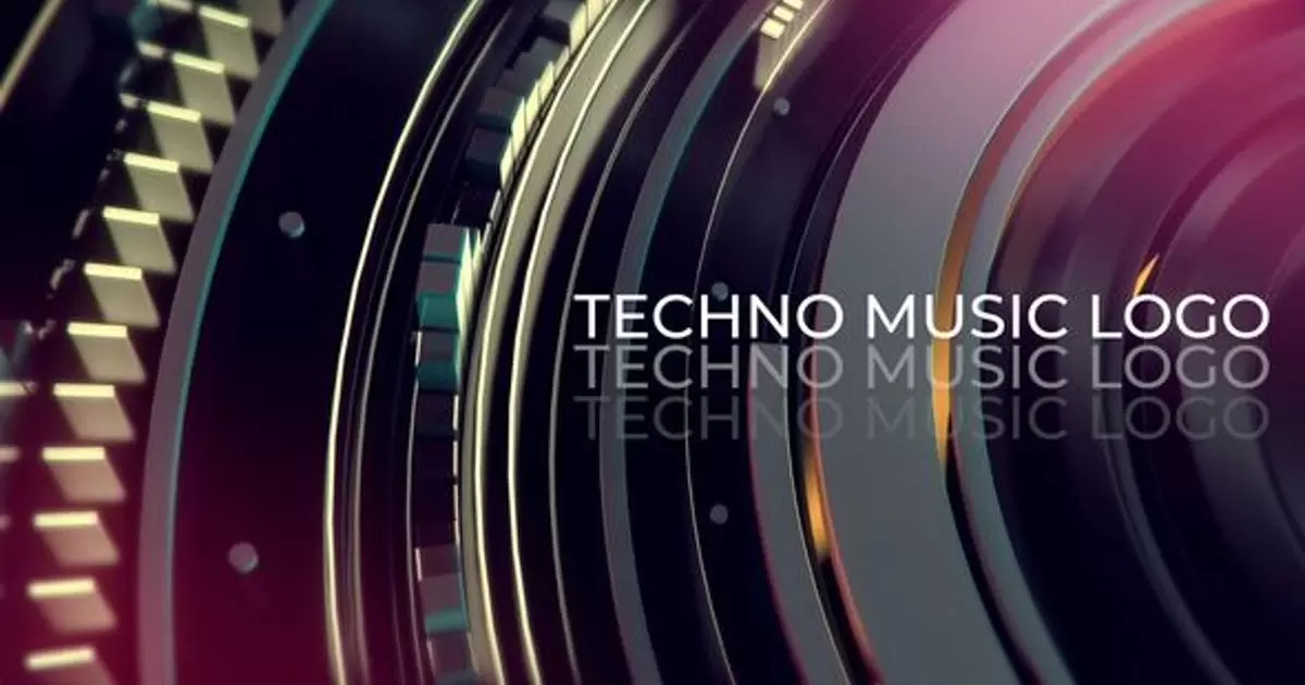 Techno音乐logo标志AE视频模版Techno Music Logo插图