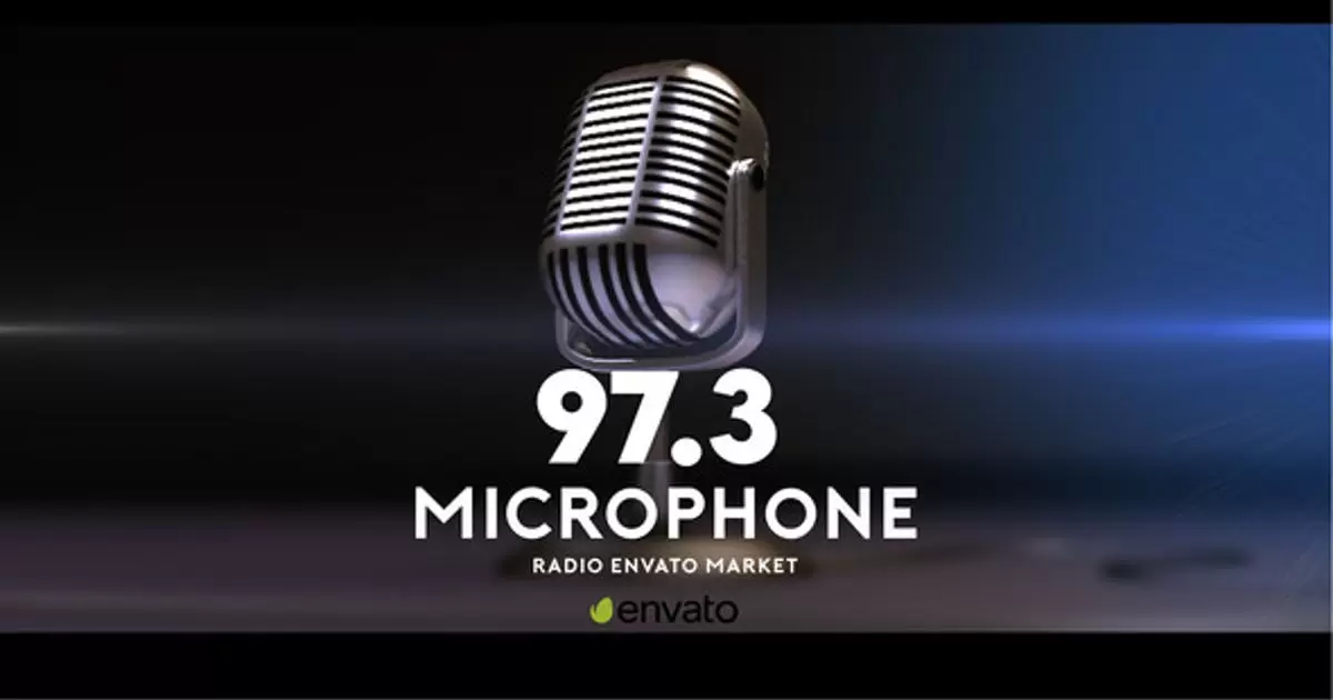 麦克风广播电台logo标志AE视频模版Microphone Logo插图