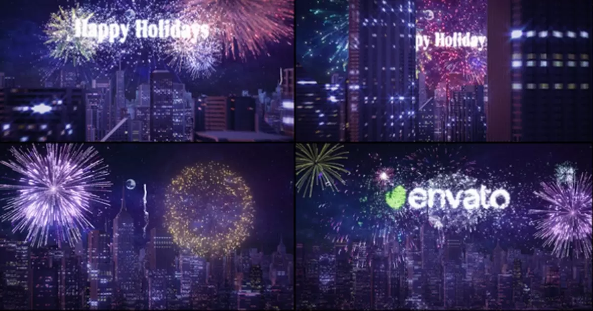 大城市烟花庆祝logo标志AE视频模版Big City Fireworks/Celebrating Logo插图