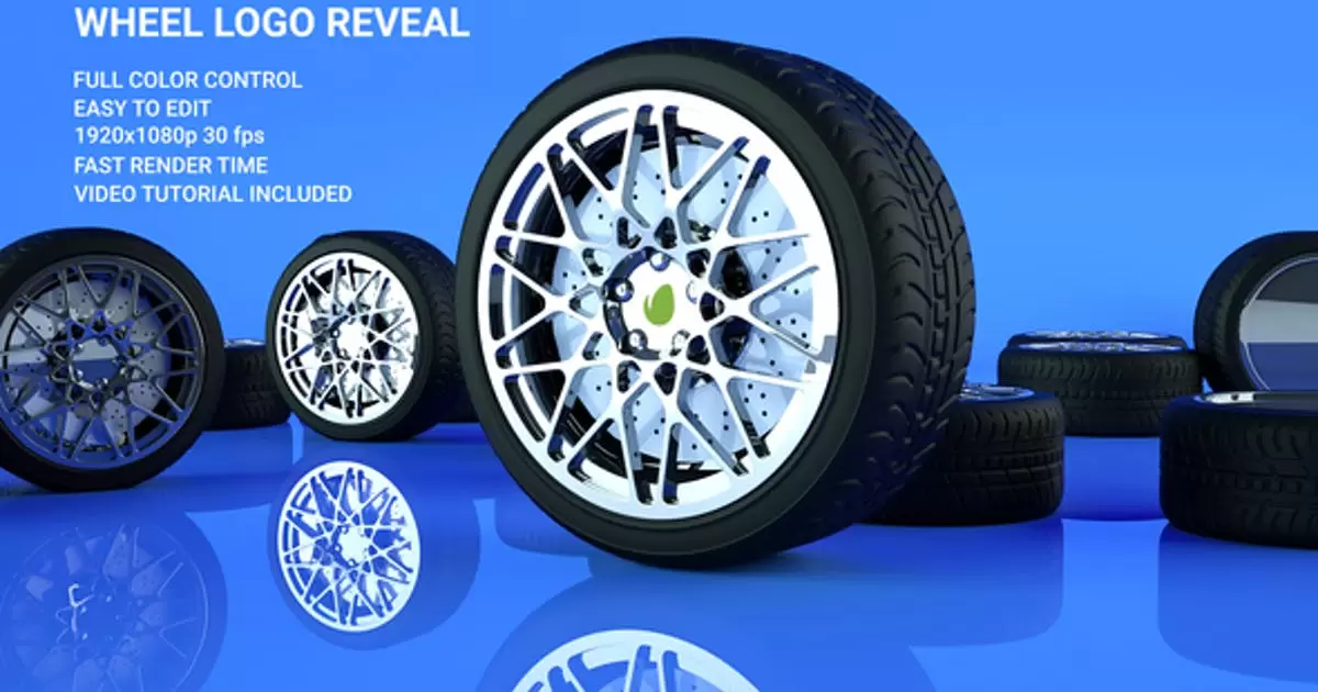 车轮logo标志显示AE视频模版Wheel Logo Reveal插图