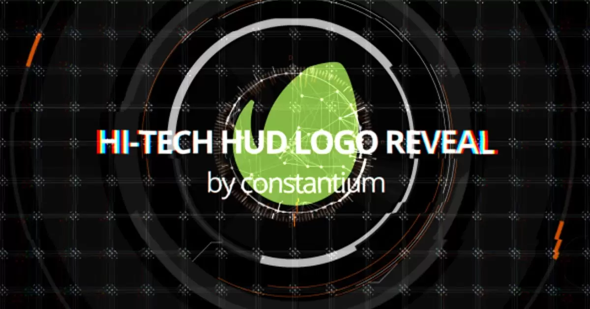 高科技平视显示器logo标志揭示AE视频模版Hi-Tech HUD Logo Reveal插图
