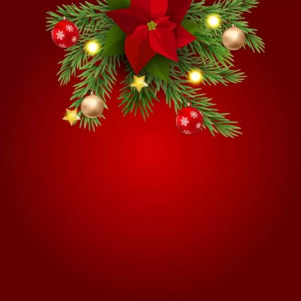 圣诞节与新年红色背景免费下载