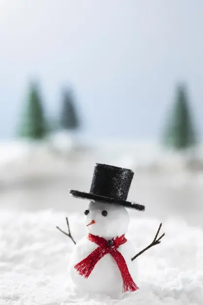 雪人冬季概念的特写背景[JPG]插图