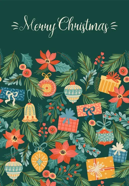 圣诞节和新年快乐装饰插图插图