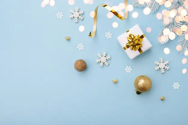 圣诞节白色礼盒装饰背景[JPG]插图