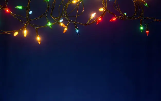 暗蓝色背景上的圣诞灯光[JPG]插图