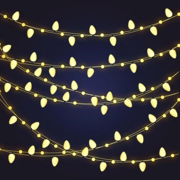 圣诞金色灯泡装饰背景[JPG]插图