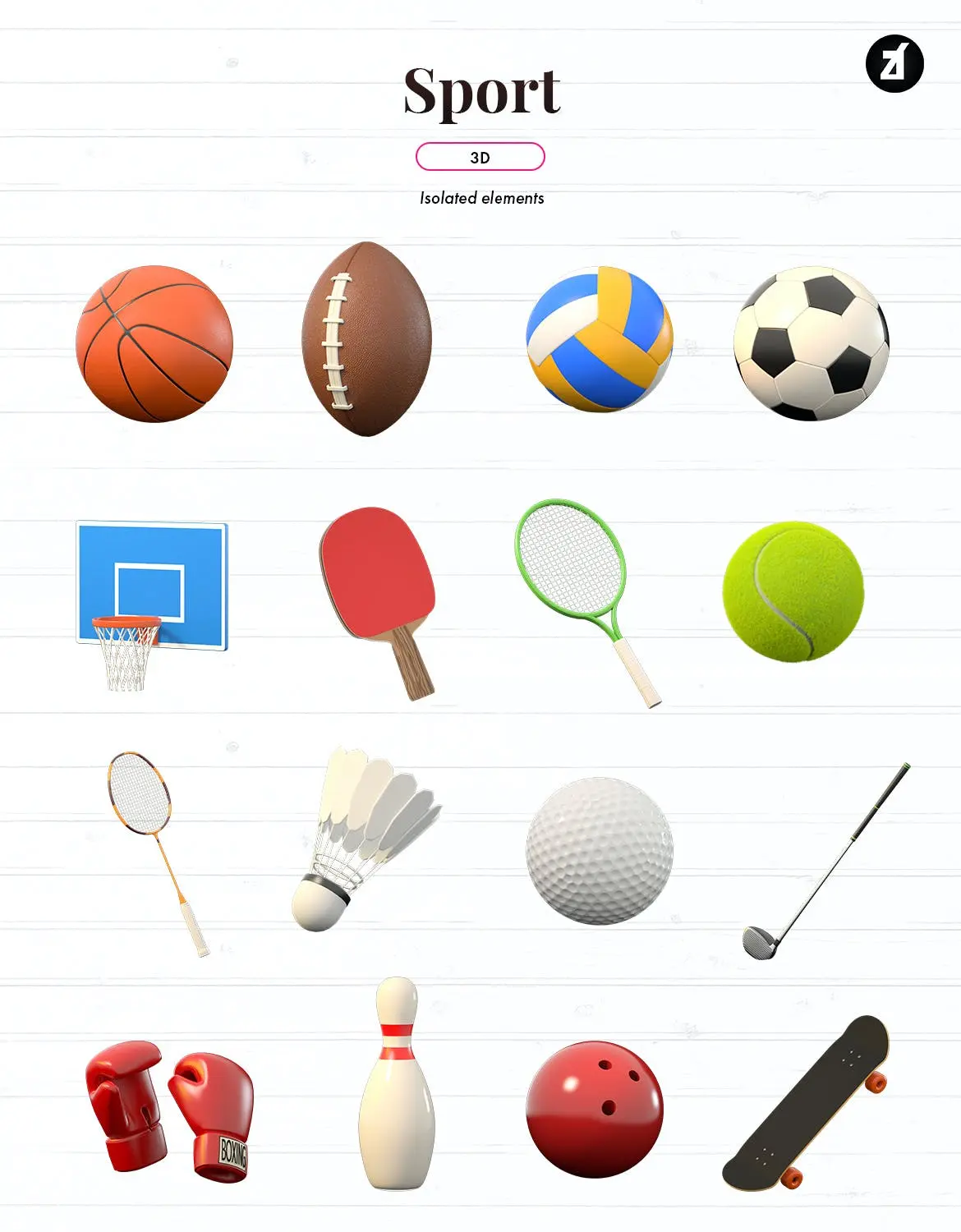 时尚高端3D立体运动APP UI 图标icon大集合-C4D，OBJ，JPG，PNG插图2