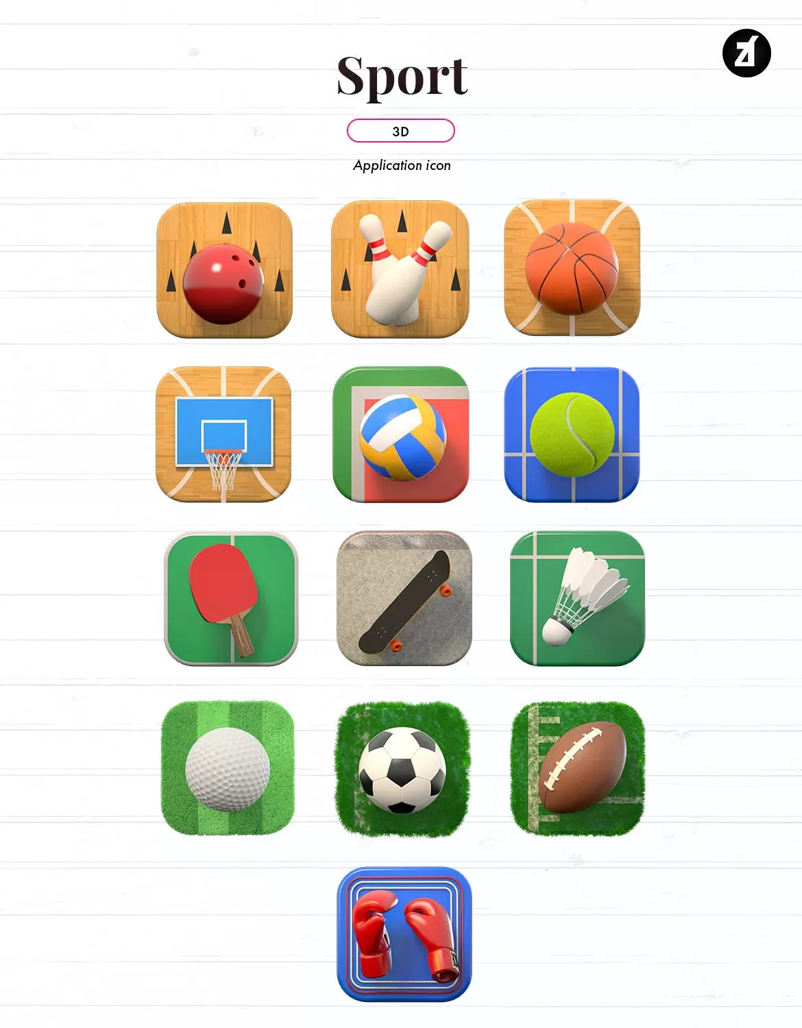时尚高端3D立体运动APP UI 图标icon大集合-C4D，OBJ，JPG，PNG插图1